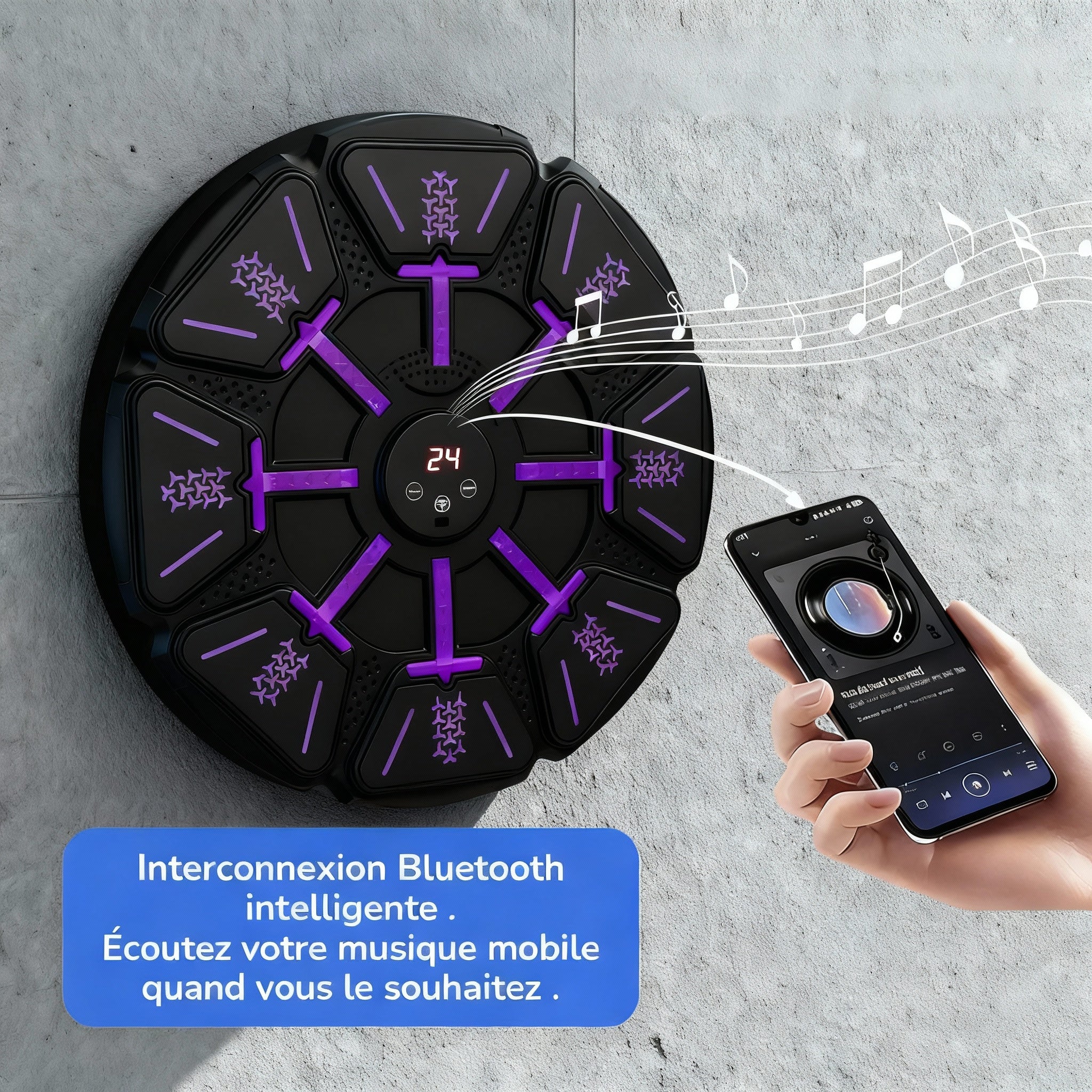 Machine de boxe musicale Pulse P1 + 1 Paire de Gants Offerte