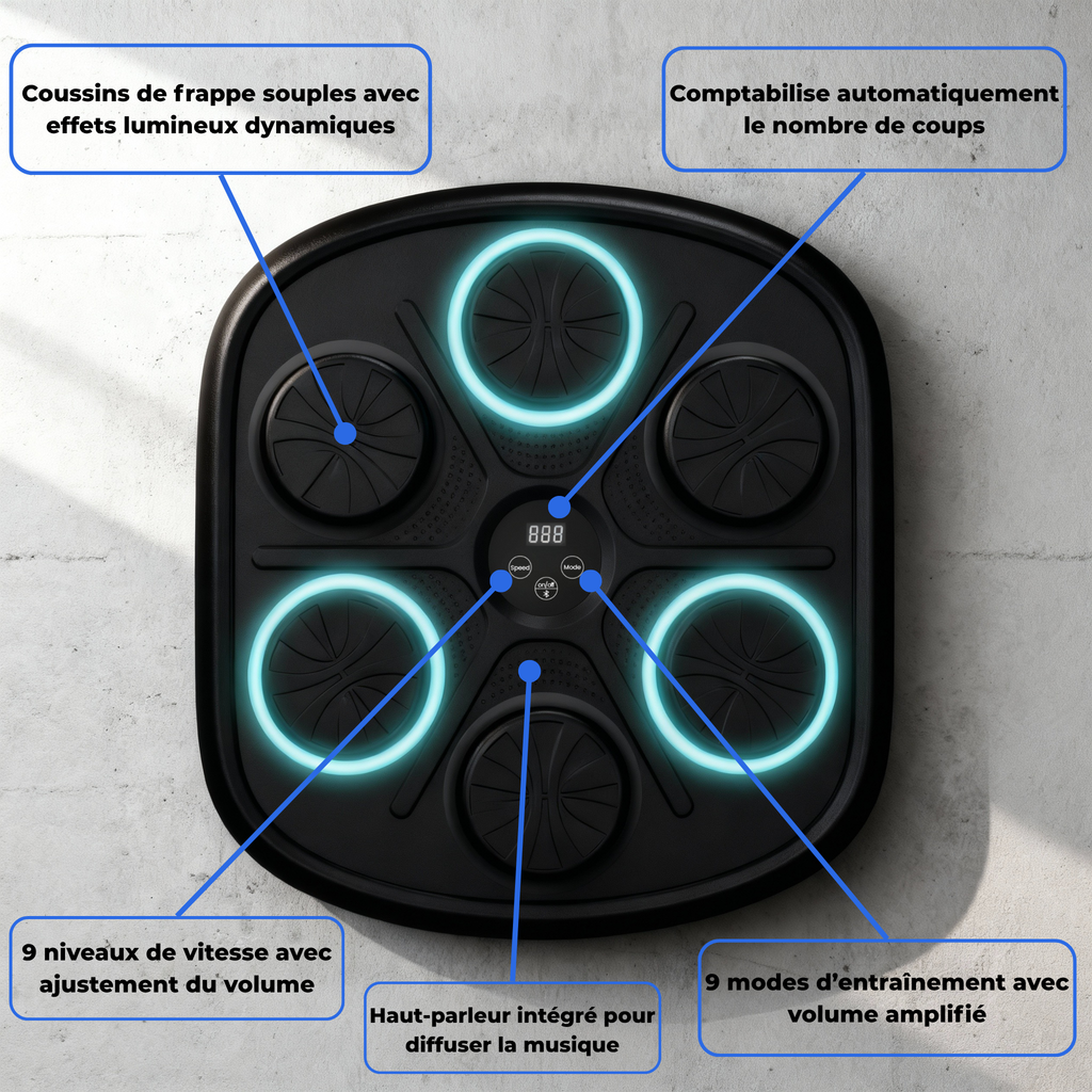 Machine de boxe musicale X1 Pro + 2 Paires de Gants Offertes