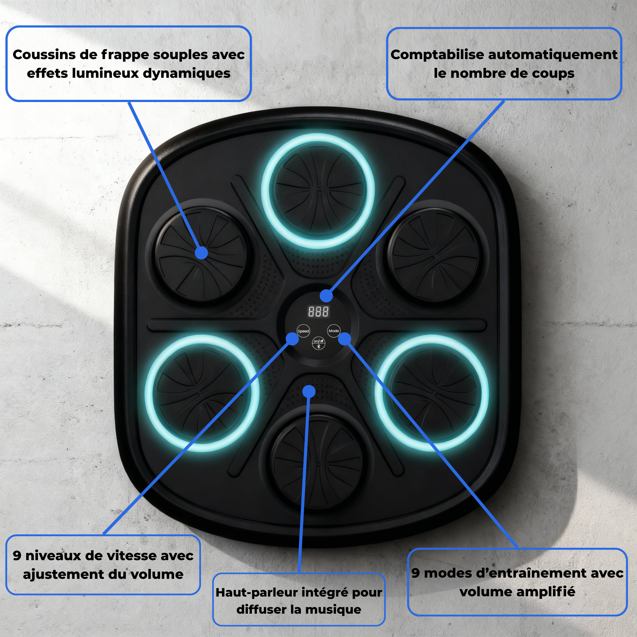 Machine de boxe musicale X1 Pro + 2 Paires de Gants Offertes