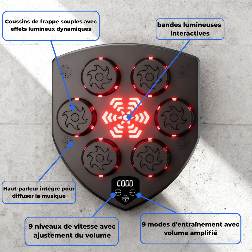 Machine de boxe musicale Tornado + 1 Paire de Gants Offerte